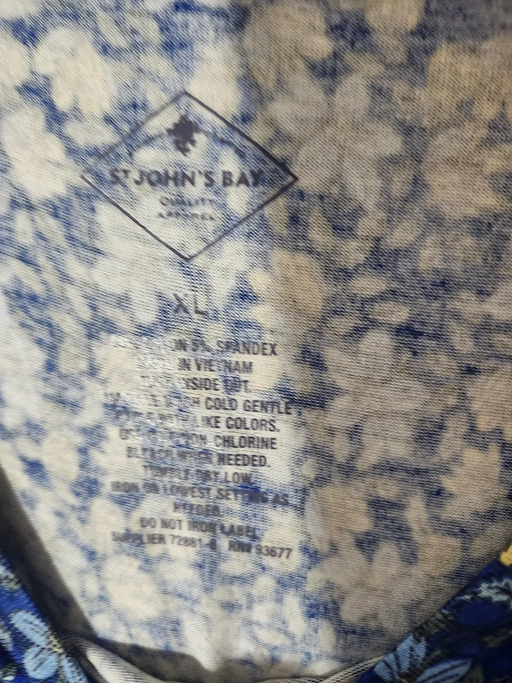 St. John's Bay Blue Floral Short-Sleeve Tunic